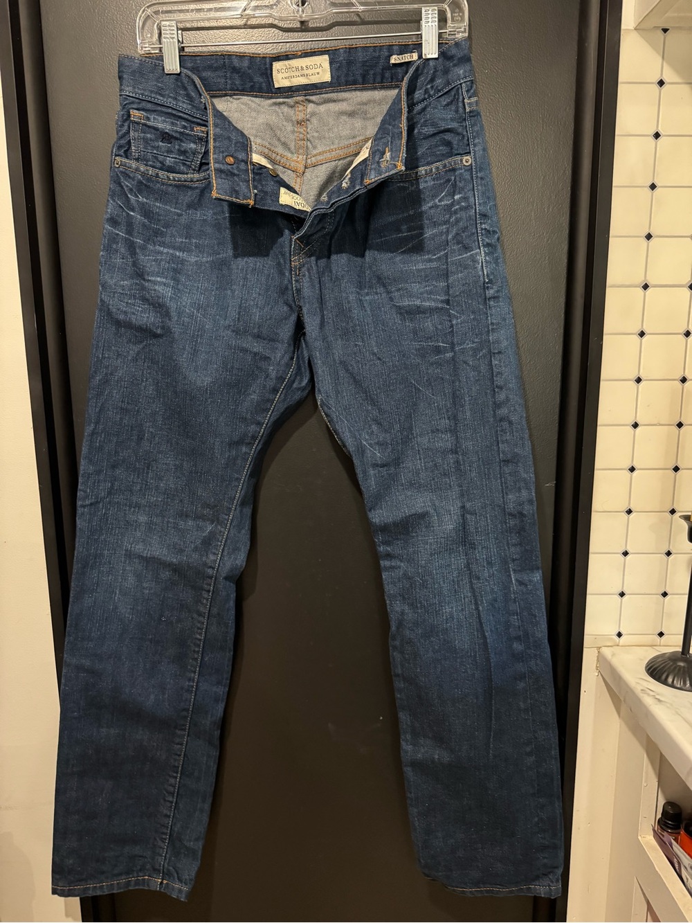 Scotch & Soda Amsterdam Blauw Snatch Jeans W30 L32 Dark Wash Denim Reg Straight